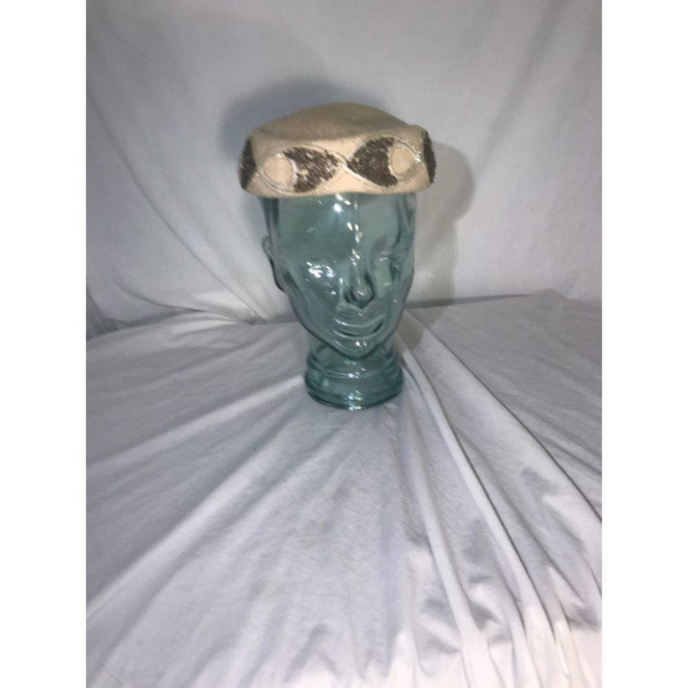 Vintage 1950s Llamasene Tan Cocktail Womens Hat
